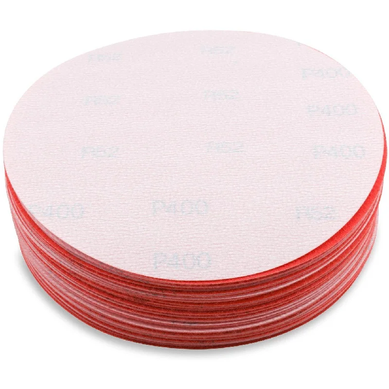 5 Inch Hook and Loop Orange Wet / Dry Auto Body Film Sanding Discs, 50 Pack