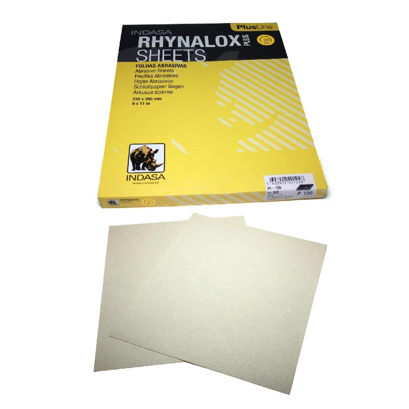 9 Inch x 11 Inch Rhynalox White Plus Sanding Sheets, 50 Pack