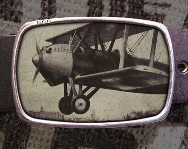 Biplane Airplane Belt Buckle