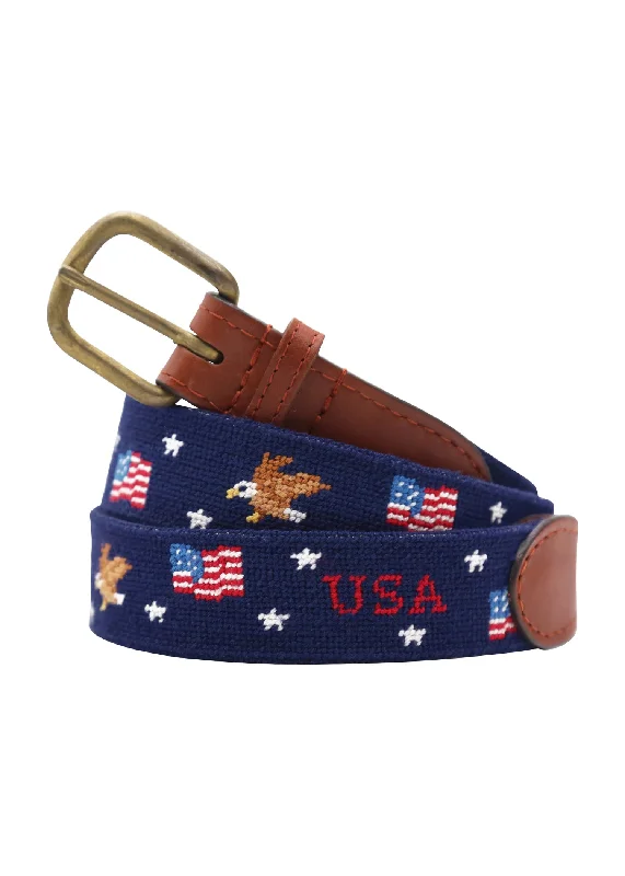 AMERICANA PATTERN NEEDLEPOINT BELT