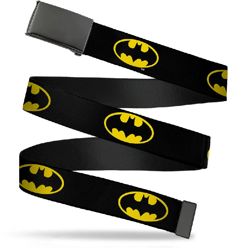 Black Buckle Web Belt - Batman Shield Black/Yellow Webbing