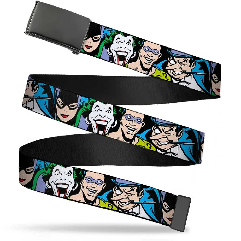 Black Buckle Web Belt - Justice League Villains CLOSE-UP Webbing