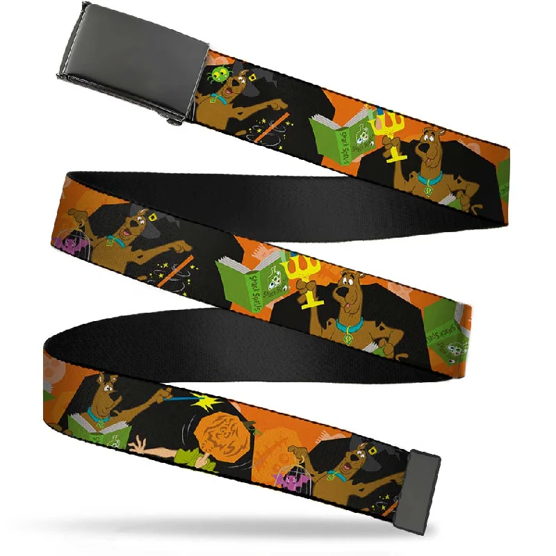 Black Buckle Web Belt - Scooby Doo Halloween/Snack Spells Webbing