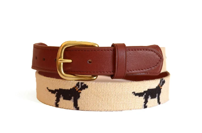 BLACK DOG ON CREME NEEDLEPOINT BELT™