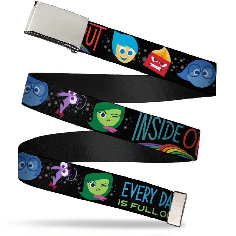 Chrome Buckle Web Belt - INSIDE OUT/Emotion Expressions/EVERY DAY IS FULL OF EMOTIONS Webbing