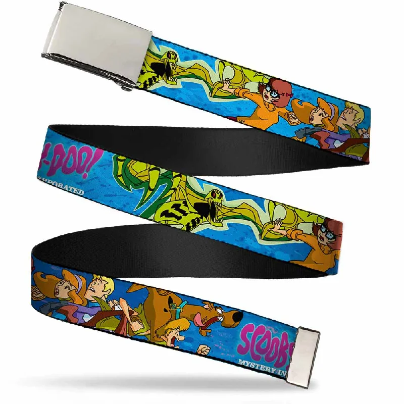 Chrome Buckle Web Belt - SCOOBY DOO INC. Group w/Slime Mutant Webbing