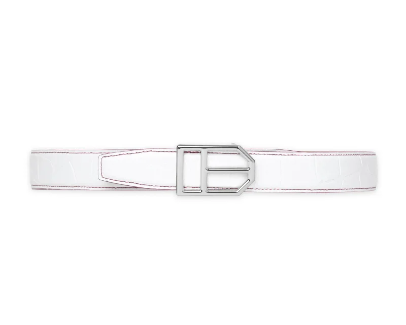 Collins Women’s Belt - White with Maroon Trim