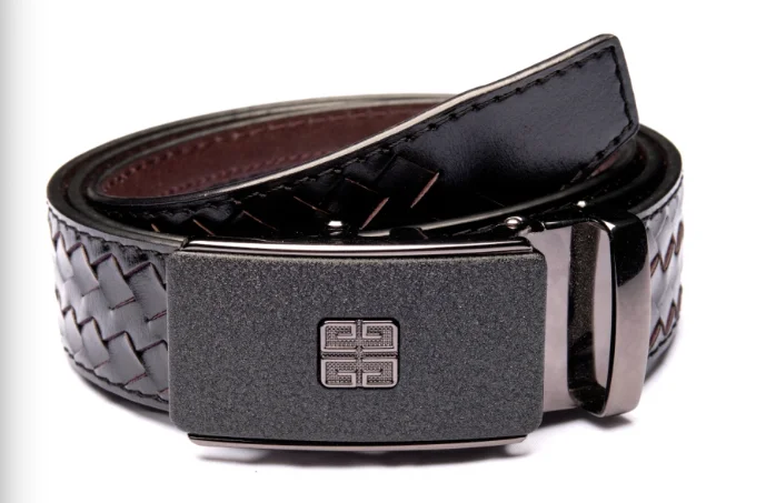 Crosshatch Black Belt with Black Buckle