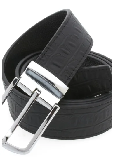 Traditional Black Belt with Silver Buckle