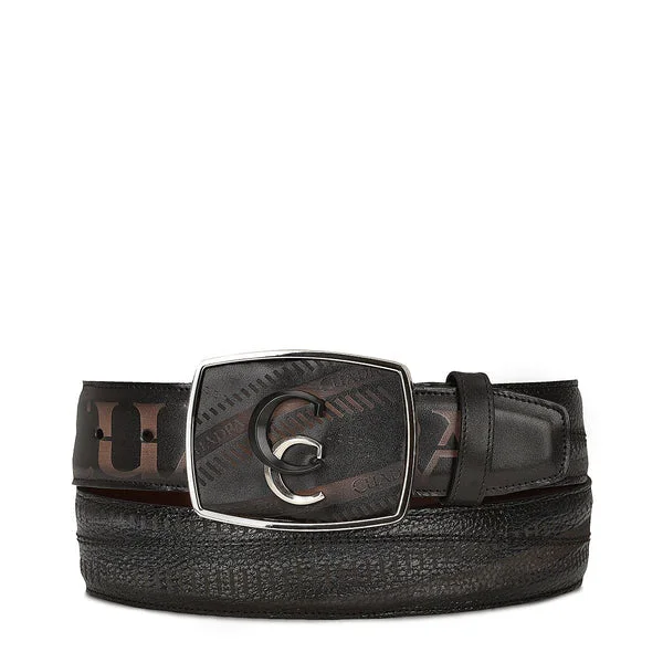 Cuadra Men's Leather Belt, Grey