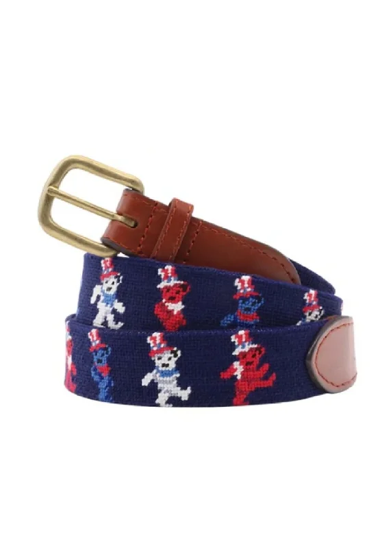 DANCING BEARS UNCLE SAM NEEDLEPOINT BELT