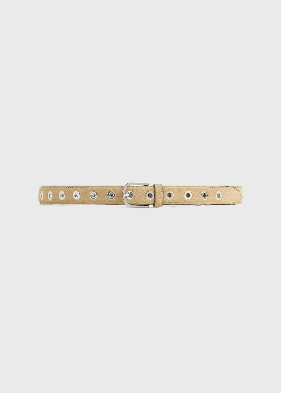 Eyelet belt caramel