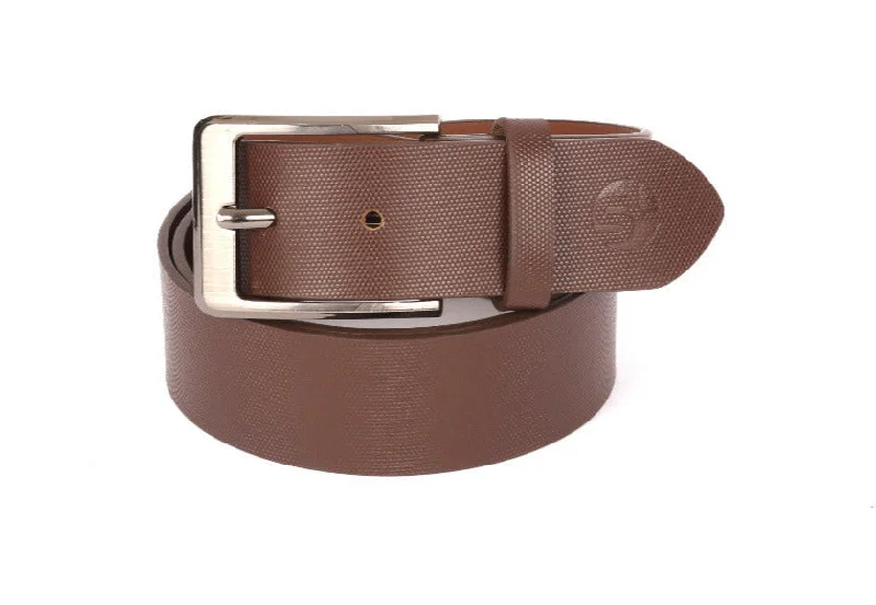 MENS LEATHER FORMAL BELT 43006 (BROWN)