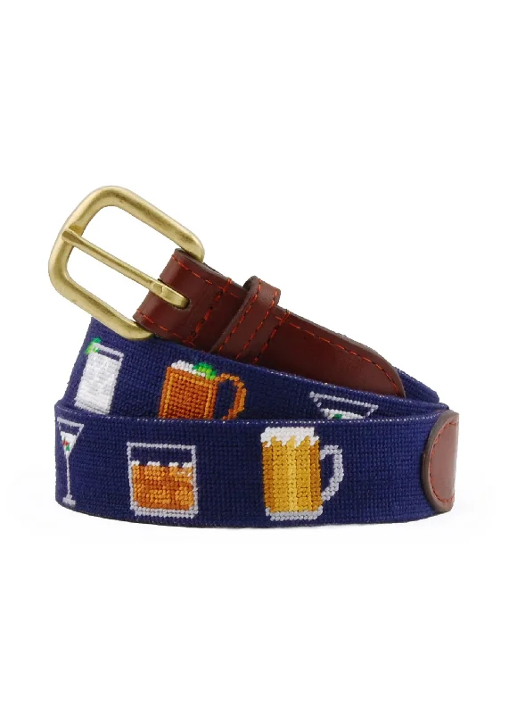 GENTLEMEN'S DRINKS NEEDLEPOINT BELT