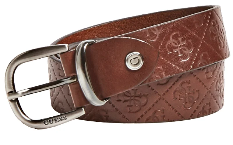 Guess 4G Logo Men's Adjustable Belt In Brown