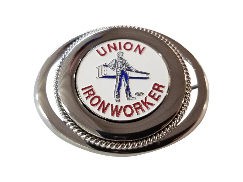 Ironworker Man & Beam Belt Buckle #BW-BB-MB