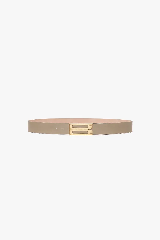 Exclusive Jumbo Frame Belt In Beige Leather