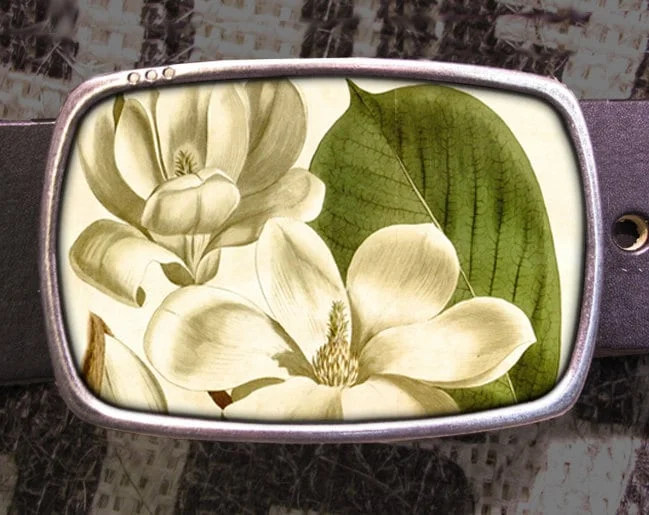 Magnolia Flower Belt Buckle