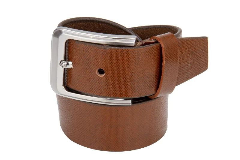 Mens Formal leather Belt 54757 (BROWN)