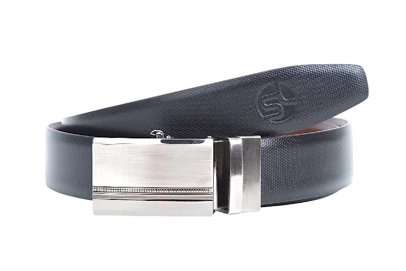 Mens Premium Reversible Autolock Leather Belt 913006