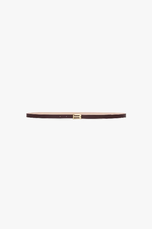 Exclusive Micro Frame Belt In Burgundy Leather