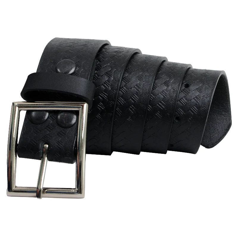 Milwaukee Leather MP7105 Men's Embossed Black Genuine Leather Biker Belt with Interchangeable Buckle