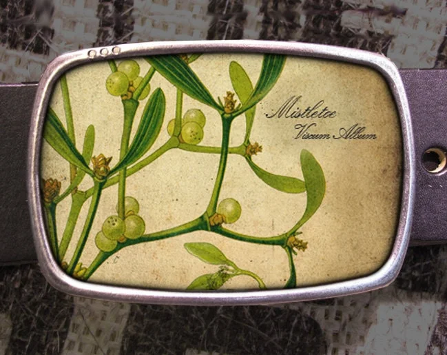 Mistletoe Christmas Belt Buckle