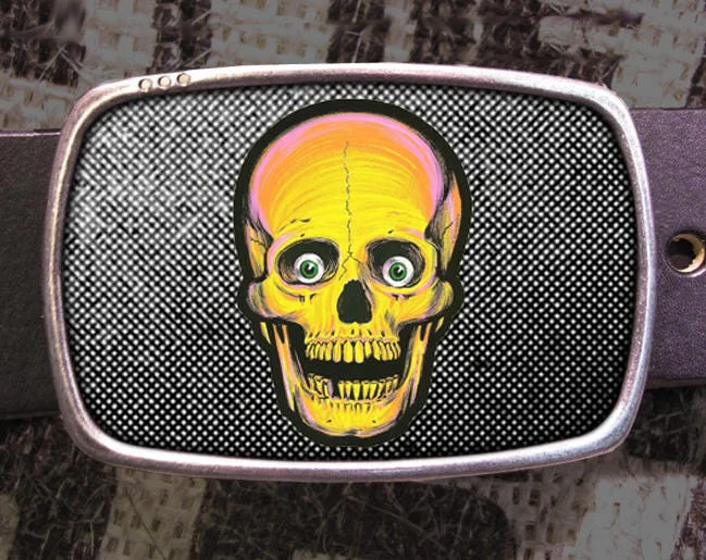 Neon Skull Belt Buckle