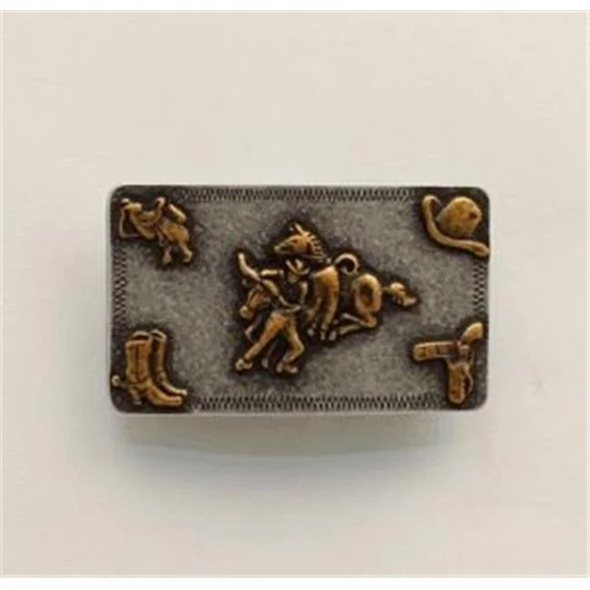 Nocona Men's Western Rectangle Steer Wrestler Belt Buckle