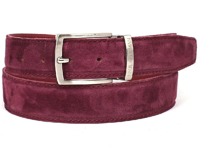 PAUL PARKMAN Men's Purple Suede Belt (ID#B06-PURP)