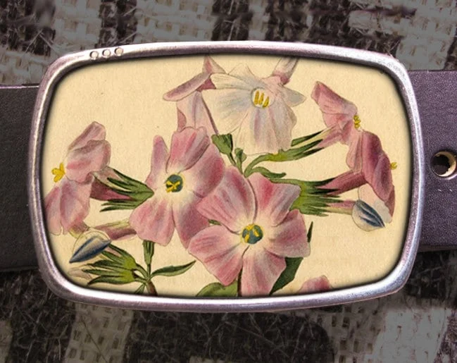 Pink Flowers Belt Buckle