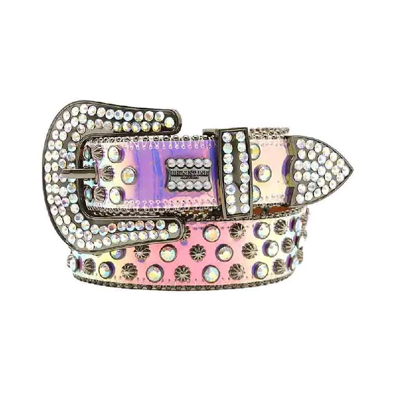 Rainbow Strap With Multi Studded Rhinestone Belt