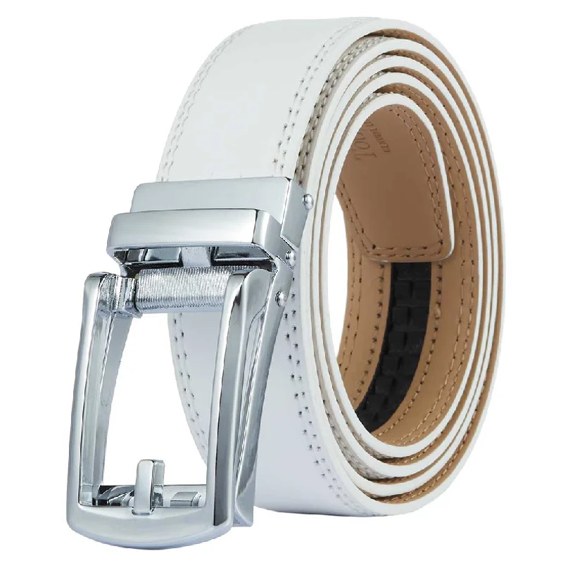 white belt with silver buckle