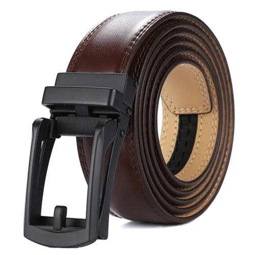 brown belt with black buckle