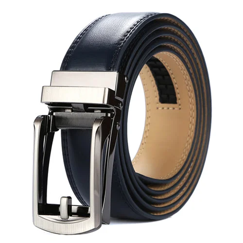 dark blue belt with gun buckle