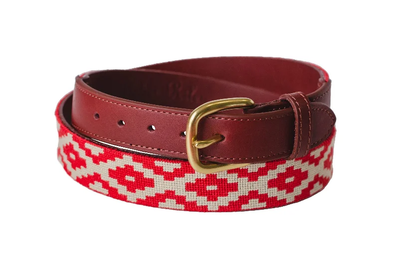 Red Gaucho Needlepoint Belt