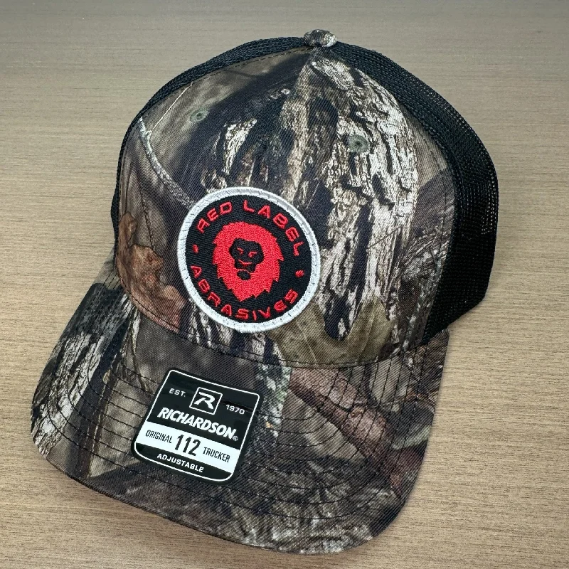 Red Label Round Logo Camo Trucker Hat