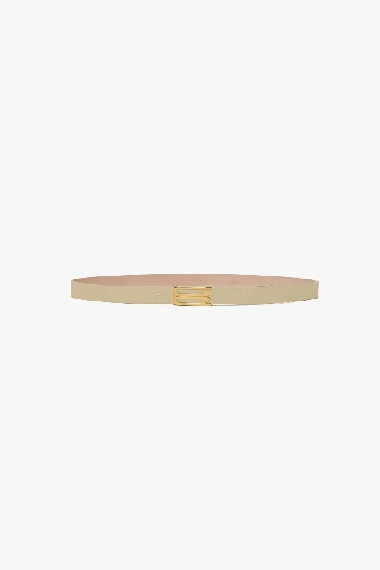 Frame Belt In Ivory Grained Leather