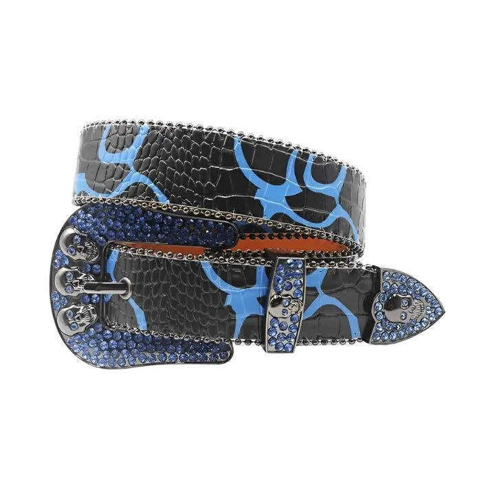 Sapphire Skull Rhinestone Belt