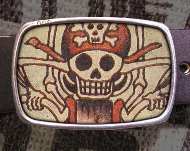 Skully Tattoo Belt Buckle