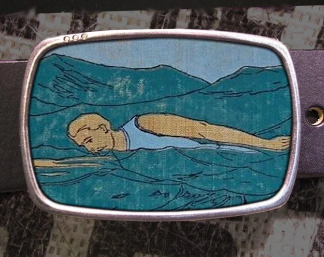 Freestyle Swimmer Belt Buckle