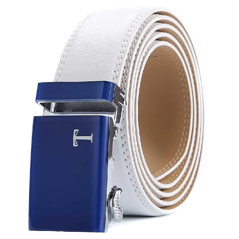 White Belt with Blue Buckle