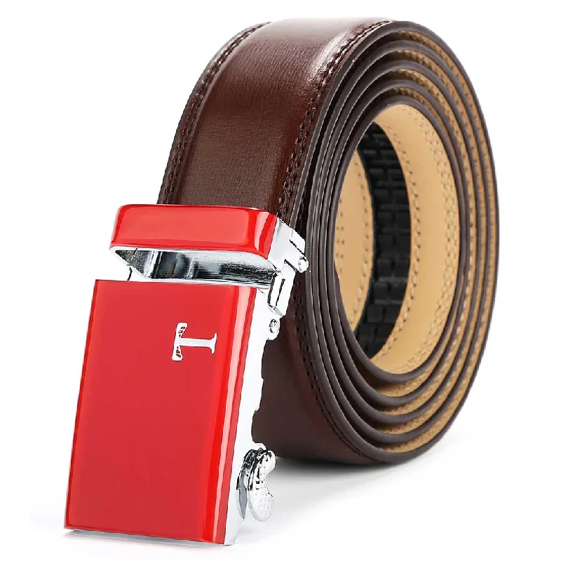 Brown Belt with Red Buckle