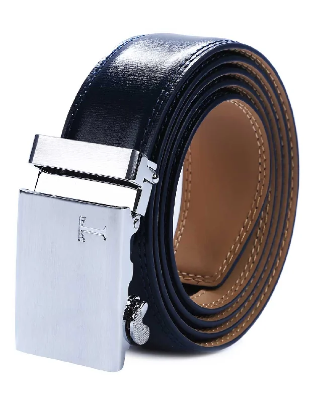 Dark Blue Belt with Silver Buckle