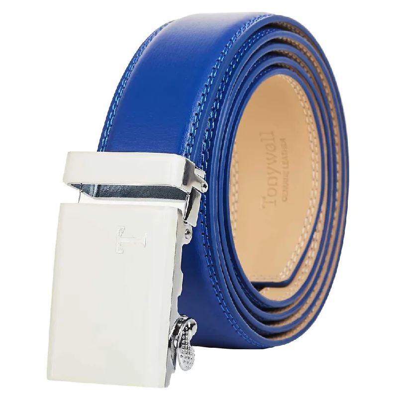 Blue Belt with White Buckle