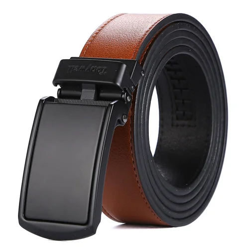 tan belt with black buckle