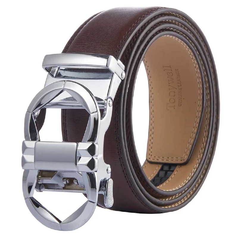 Brown belt silver buckle B