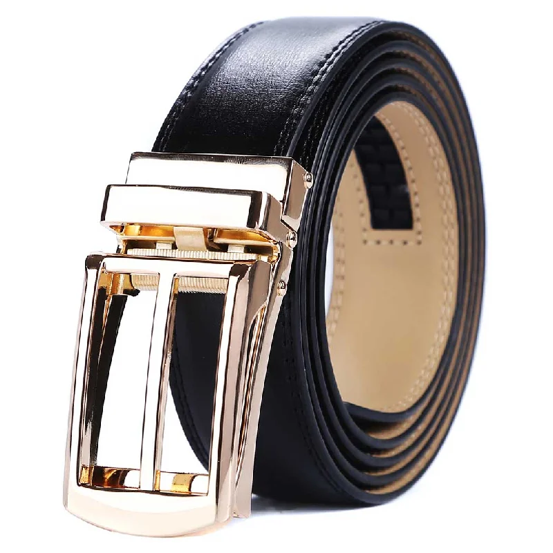 black belt with gold buckle