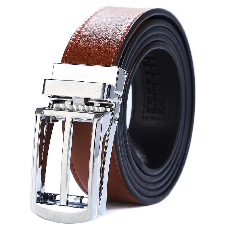 tan belt with silver buckle