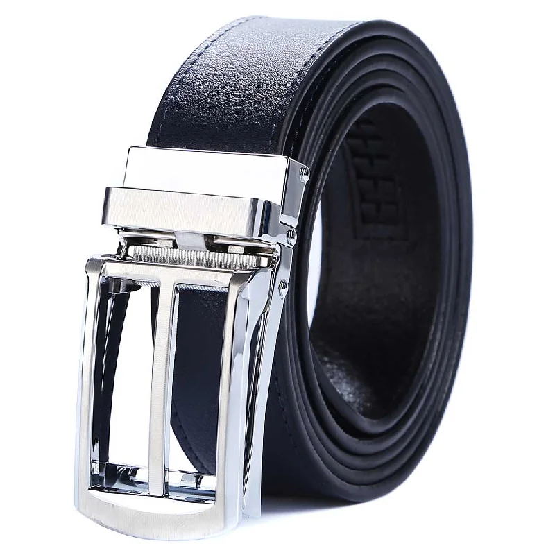 dark blue belt with silver buckle